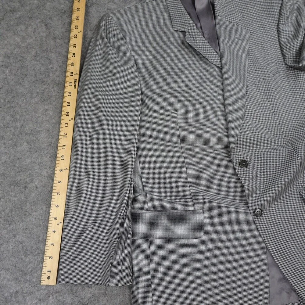 Brooks Brother Sports Jacket Mens 42R Black Wool Coat Blazer Houndstooth
